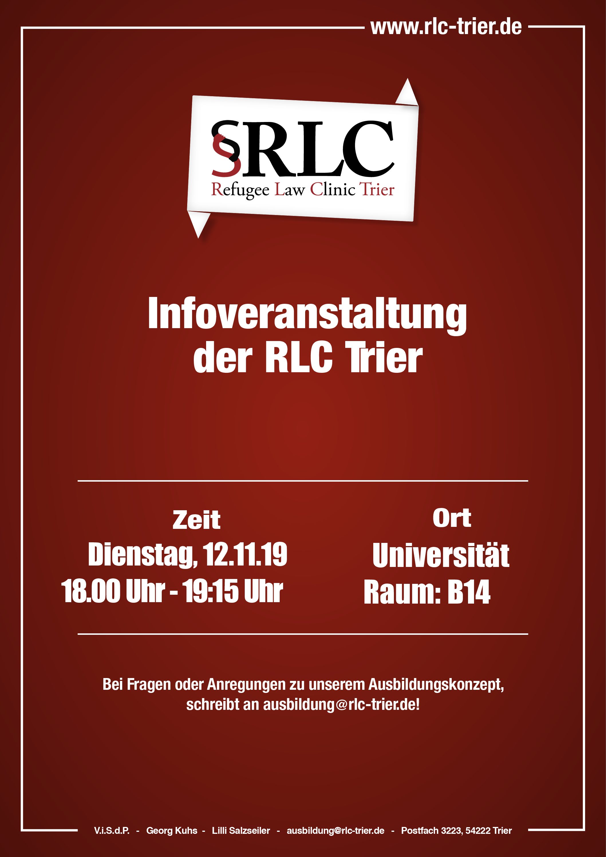 Informationsveranstaltung zur Ausbildung und Arbeit in der RLC Trier